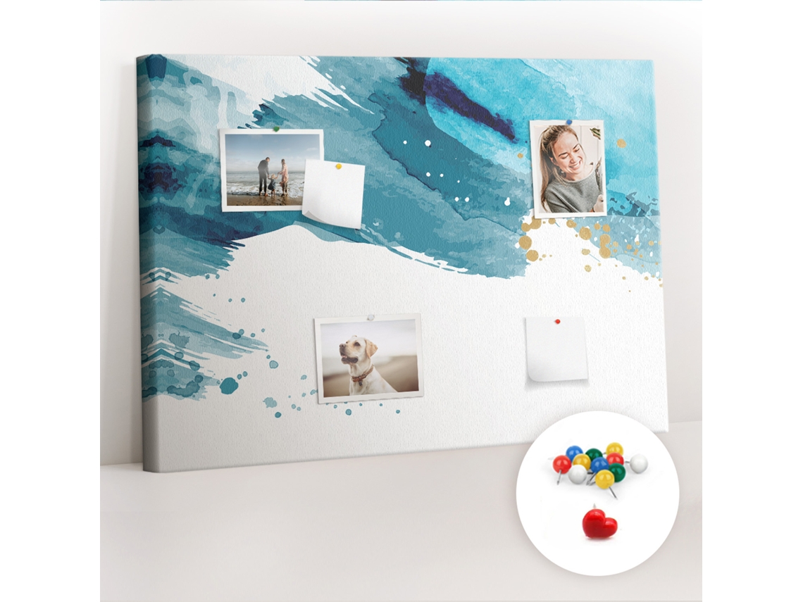Quadro De Cortiça Com Impressão Pinceladas Para A Sala De Estar Espelharte (70x100 Cm)