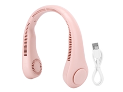 Ventilador De Pescoço (design Sem Lâmina, Resfriamento Por Ar) Ventilador Elétrico Mini Portátil Usb Rosa Popular