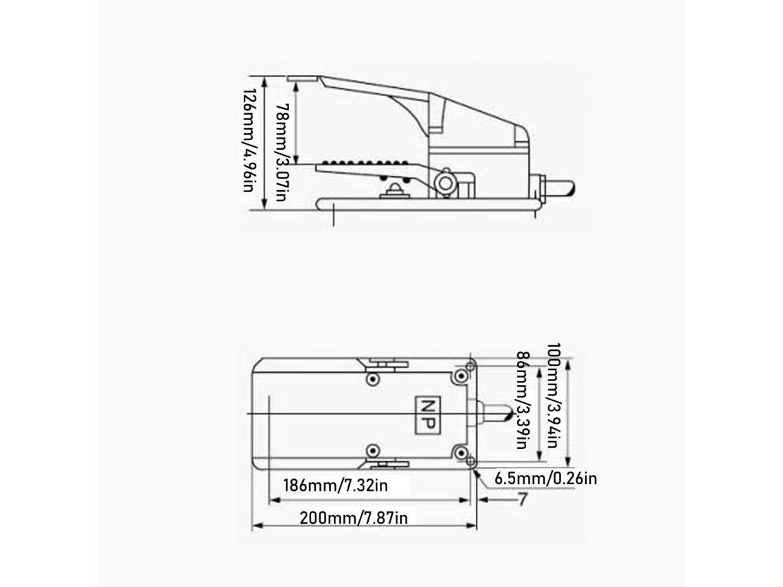 Laxiscreed Interruptor De Pé Dpdt Resistente Para Comando De Máquinas, Modelo Duradouro