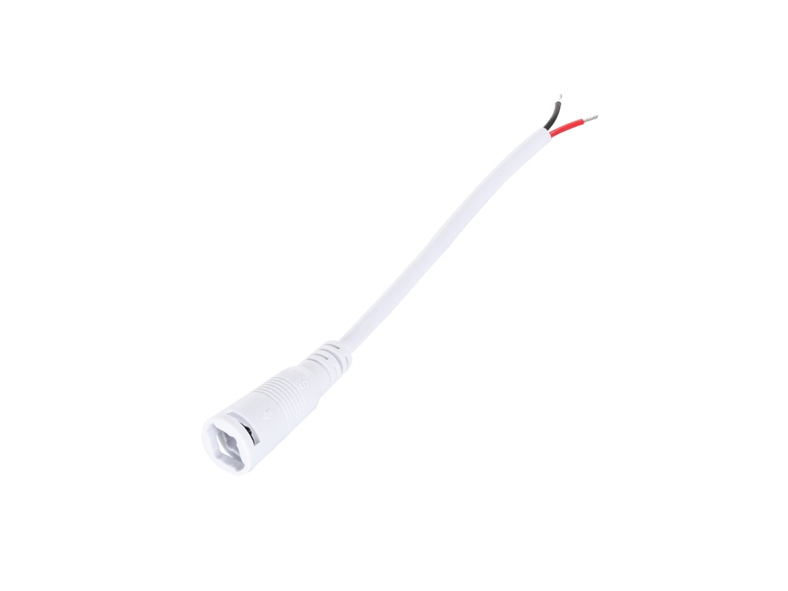 Cabo Conexão Jack Fêmea Fita Led 12V Branco