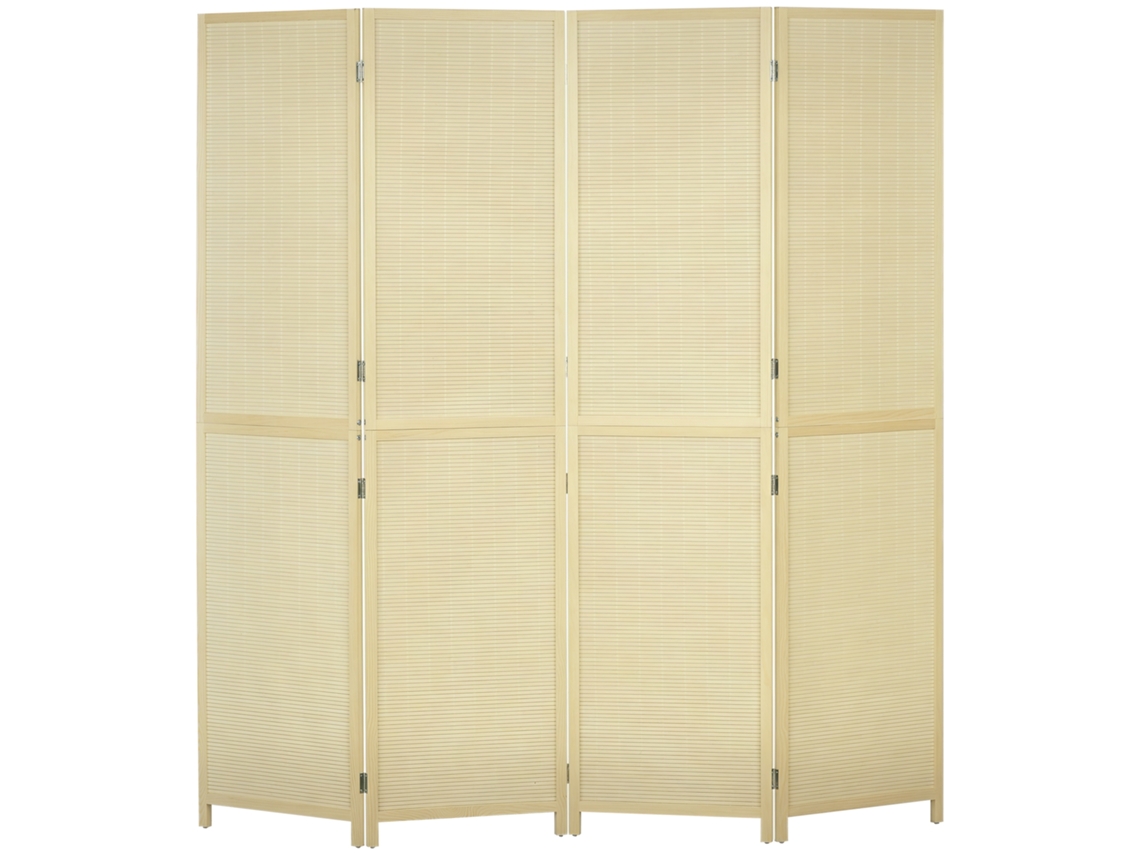 Biombo Dobrável 4 Folhas para Interior.divisória em Bambu Rattan.180x1,6x180 Cm BTFORUS