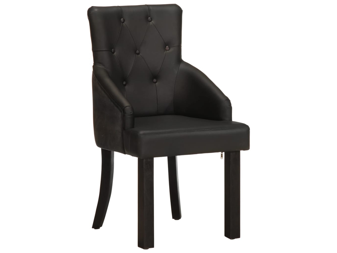Cadeiras de Jantar 2 Pcs Couro de Cabra Genuíno Preto MAISON EXCLUSIVE