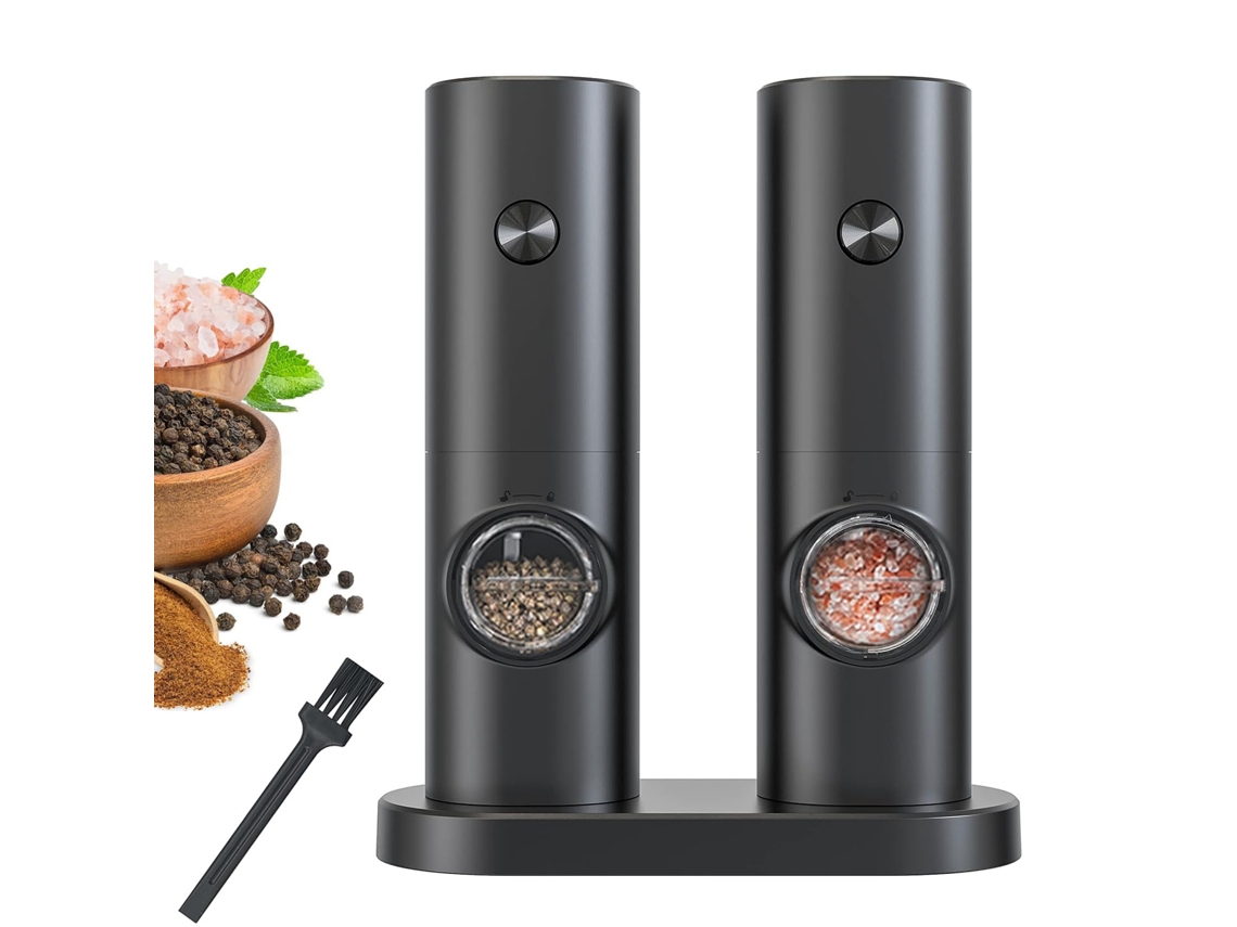 Conjunto De Moedores Elétricos De Sal E Pimenta, Moedor De Pimenta Automático, Moagem Com Ajuste De Granulometria
