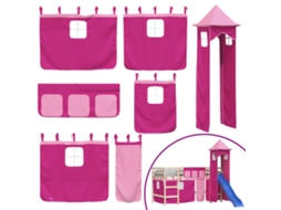 Curtain For Loft Bed, Curtains For Loft Bed Vidaxl Cor-de-rosa Poliéster (n/a)