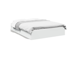 Bed Frame, Bed Frames Vidaxl Branco Madeira Processada (140 X 200 Cm)