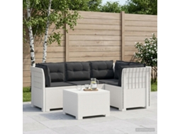 Vidaxl Sofá De Jardim Para 4 Pessoas Com Almofadas Estilo Rattan Pp
