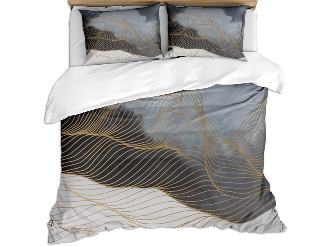 Capa de Edredom com 2 Fronhas 65x65cm em Microfibra Fronha 200x200cm,