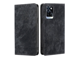 Capa De Celular Em Couro Escovado Magnético Anti-roubo Rfid Para Infinix Note 10 Pro
