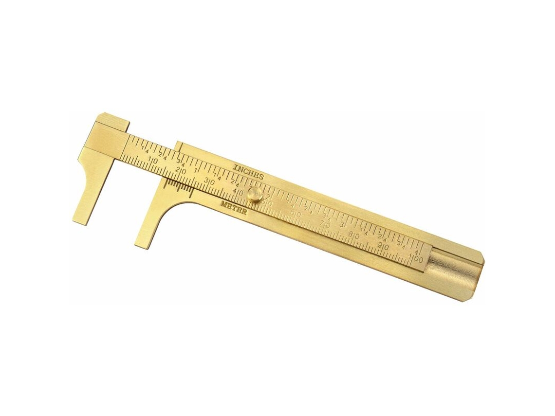 Paquímetro Vernier, Prático De Latão 4/10 Cm, Escalas Duplas Mm/polegada, Ferramenta De Medição Com Régua De Deslizante Duplo