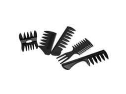 2026 conjunto de 5 Pentes para Cabelo Masculino de Barbear Profissional Pente de Cabeça com Dentes Largos Preto