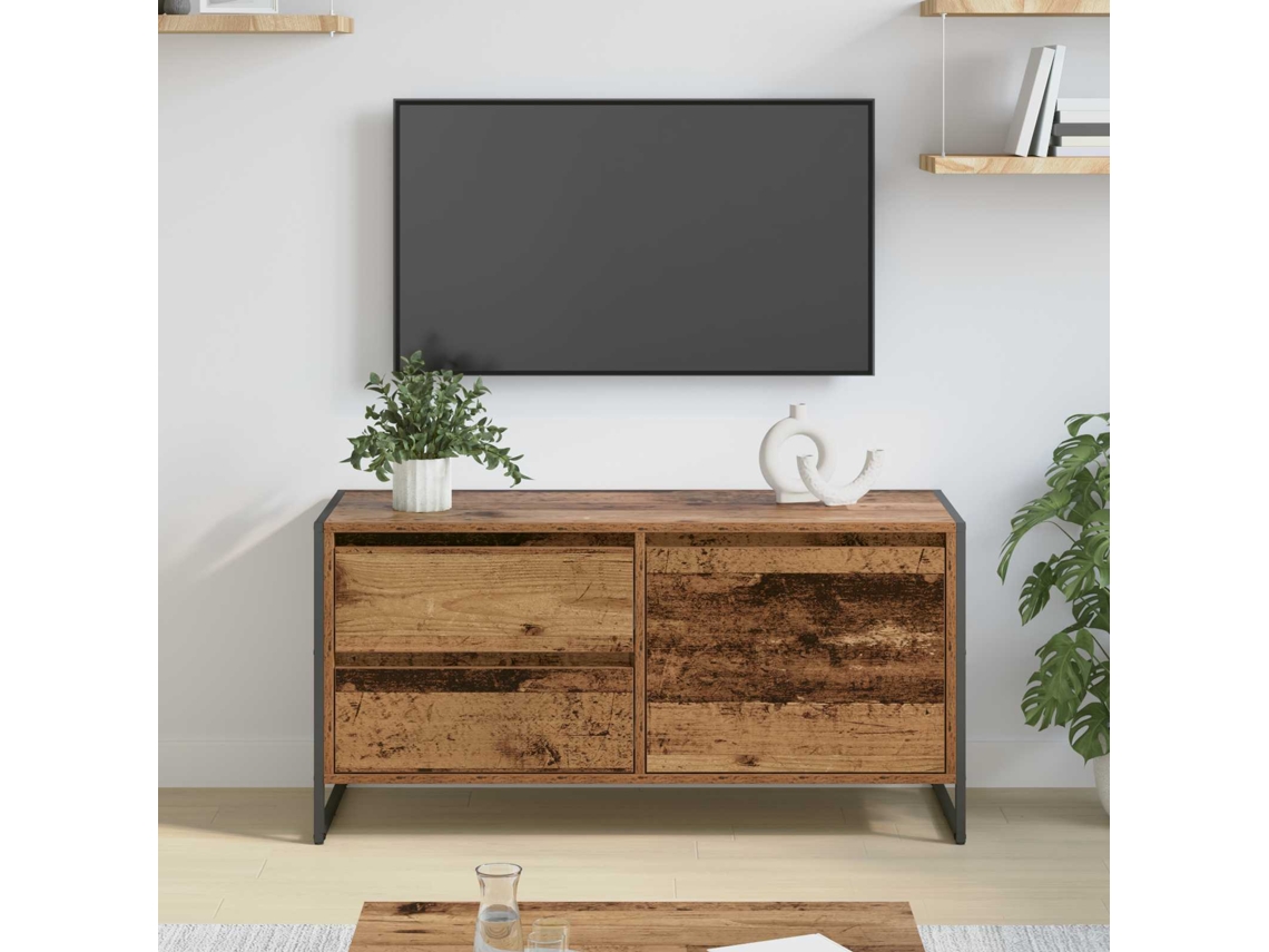 Vidaxl Gabinete Para Tv 100 X 36 X 49.5 Cm Madeira Antiga