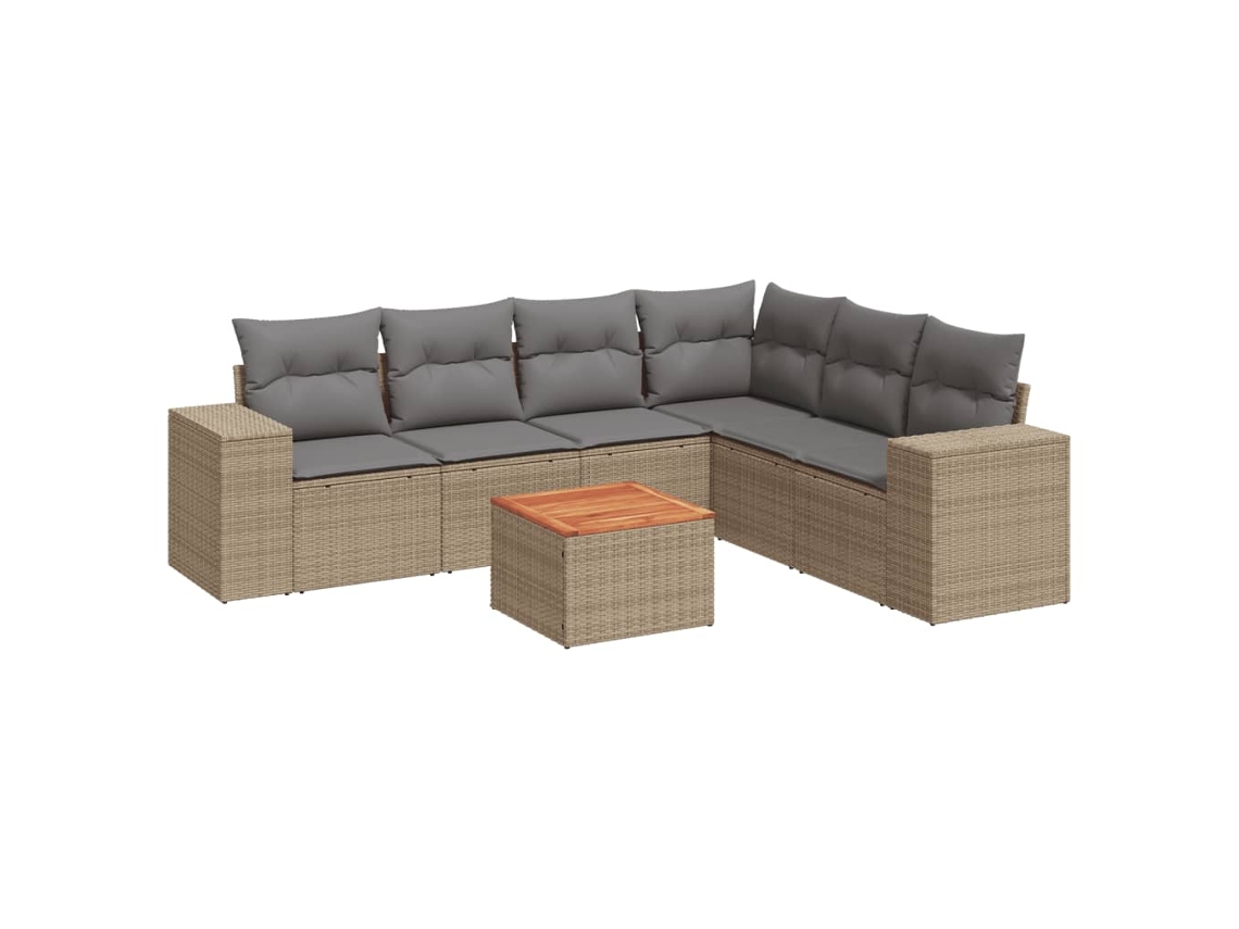 Garden Sofa Set, Garden Sofa Sets Vidaxl Bege Rattan / Vime (n/a)