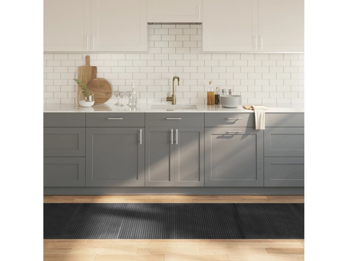 Vidaxl Tapete Retangular 80x500 Cm Bambu Cinzento