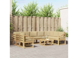 Vidaxl Conjunto De Sofás Para Exterior 10 Unid. Branco E Bege