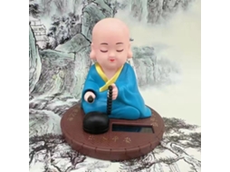 Solar Moving Head Little Monk Decoração de Carro Criativa Console Central de Carro Decoração de Interior de Carro Decoração de Casa Amarelo