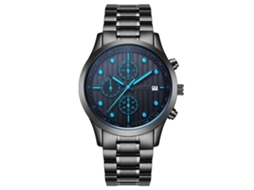 Reloj Hombre Biden Impermeable Multifunción De Cuarzo Con Correa De Acero Azul