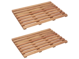 Vidaxl Estrado P/ Casa De Banho 2 Pcs Madeira De Acácia Maciça 56x37cm