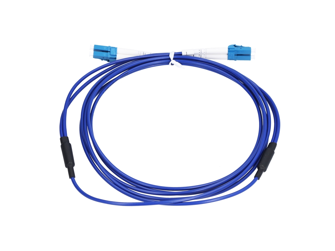 Cabo De Fibra Óptica Blindado Monomodo 2 Núcleos Conector Lc Upc Azul (3 Metros)