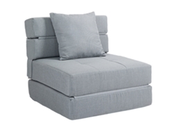Poltrona Reclinável com Função de Cama, com Almofada, 70x70x61 Cm, Cinza Claro