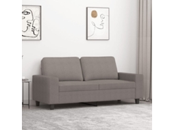 Vidaxl Sofá De 2 Lugares Tecido 140 Cm Cinzento-acastanhado