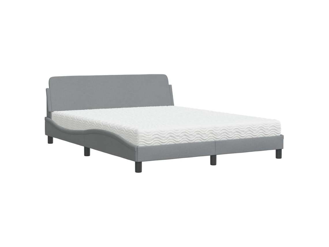 Bed, Beds Vidaxl Cinzeto Tecido (160 X 200 Cm)