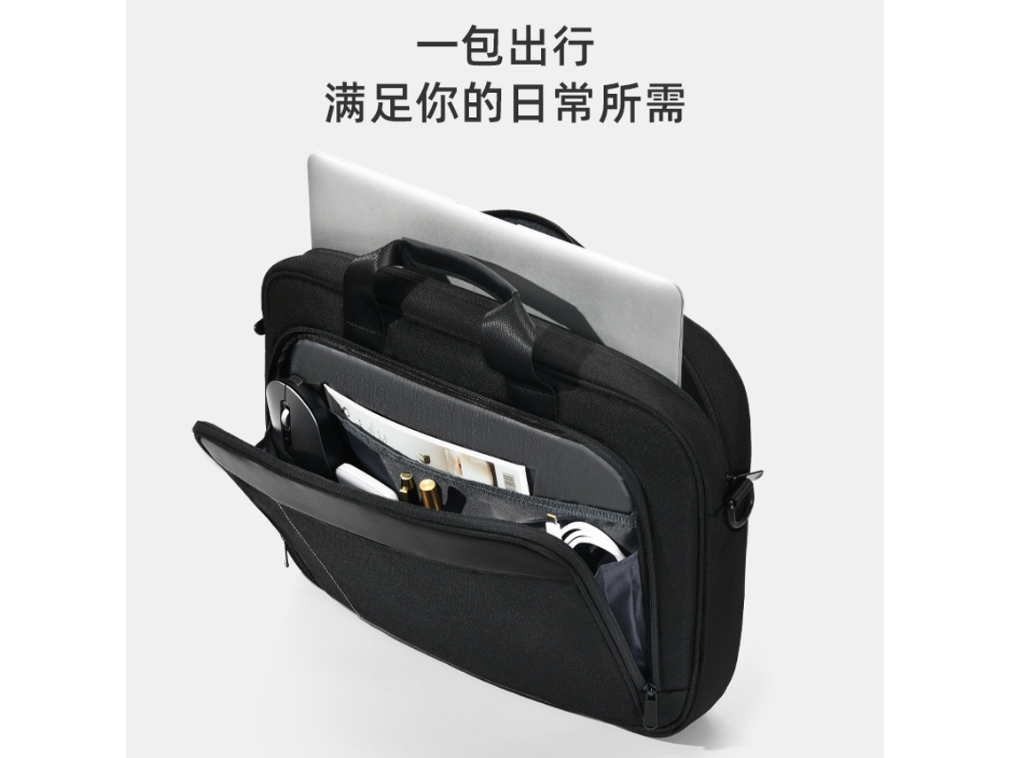 Bolsa De Ombro Para Laptop Grande Capacidade, Preta Meia Noite 15,6 Polegadas Tamanho 15,6 16,1 Polegadas Yunzii