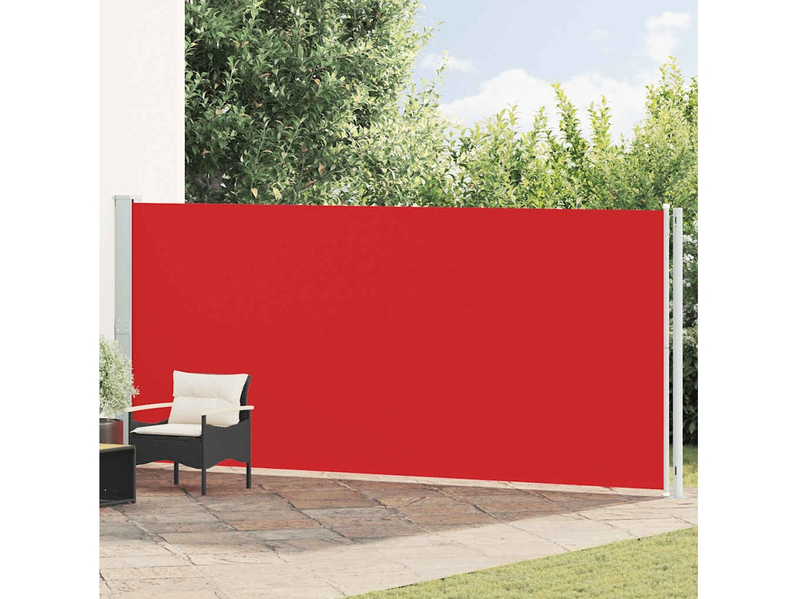 Vidaxl Toldo Lateral Retrátil De Pátio 180x600 Cm Vermelho