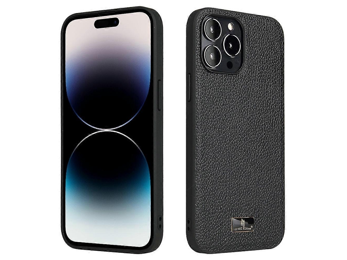 Capa Traseira Com Textura De Couro Para Iphone 14 Pro