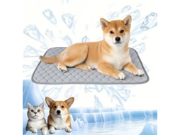Tapete Refrescante, com Gel, para Cães e Gatos, Autorefrescante, 70x55 Cm, Cinza AQUAFORGE