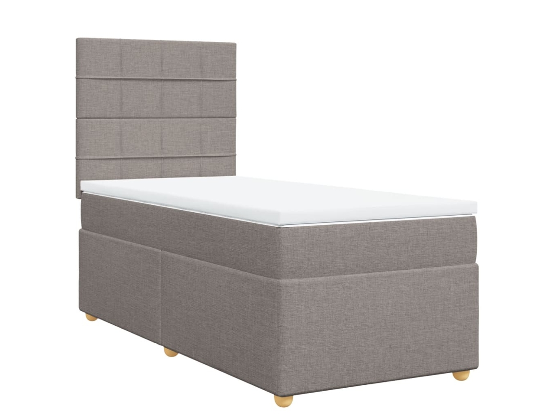 Conjunto 1 Cama Box Spring Vidaxl Marrom-acinzentado Tecido (200 X 90 X 150.5 Cm)