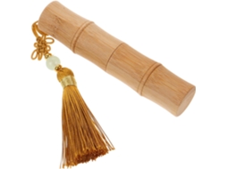 Tubo labial vazio de bambu natural com aplicador de esfera, fácil de usar.