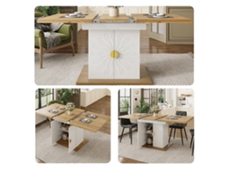 Mesa Jantar Extensível 110-140cm Madeira Armazenamento
