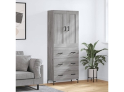 Vidaxl Armário Alto 69,5x34x180 Cm Derivados De Madeira Sonoma Cinza