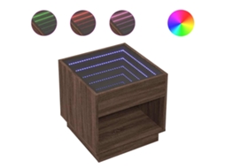 Mesa de centro Infinity Led Lights Carvalho Castanho MAISON EXCLUSIVE (50x50x50 cm)