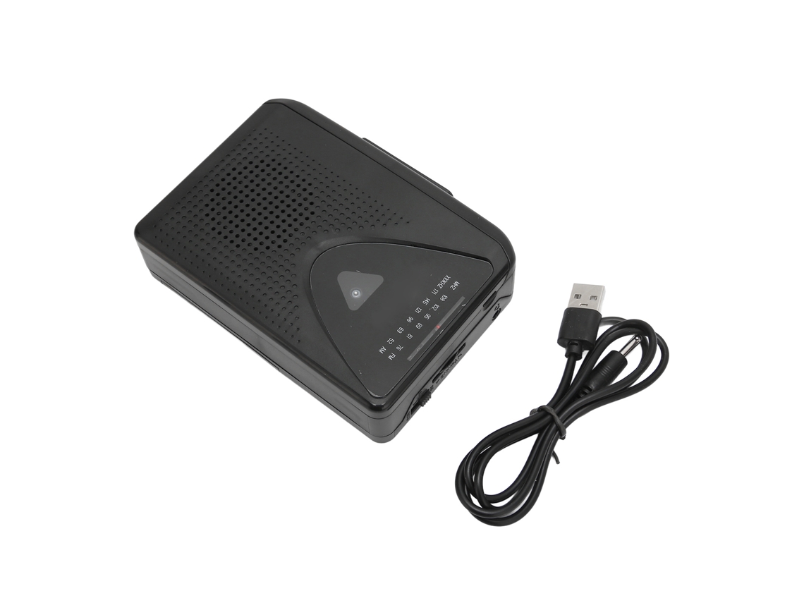 Player De Cassette Estéreo Retro Com 2 Métodos De Carregamento E Alto-falante Claro Portátil Preto