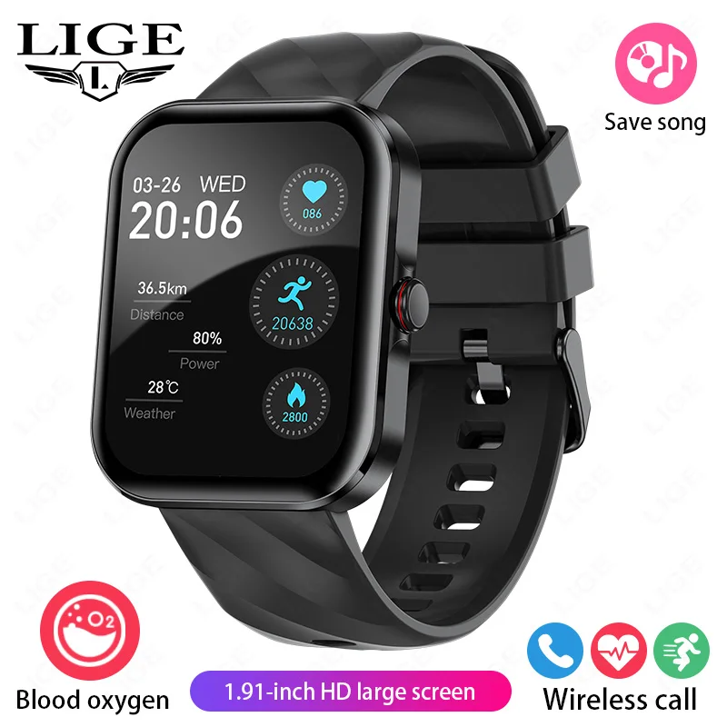 Smartwatch MDUG com esportes, chamadas, lanterna