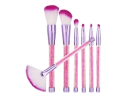 Juego de 7 brochas de maquillaje Vante para base, rubor, sombra de ojos (morado)