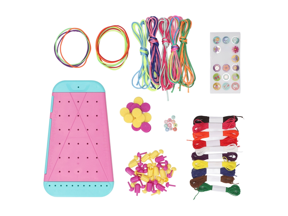 Walshlxq kit para Fazer Pulseiras de Amizade com 30 Cordas, 13 Clavos e 30 Pinos Brinquedos Diy de Manufatura Manual de Joias