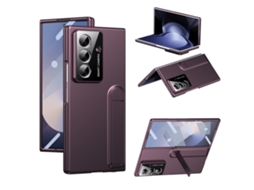 Capa Para Samsung Galaxy Z Fold 7, Com Suporte, Ultrafina E Antiderrapante - Roxa Protetor De Ecr Hd De Vidro Temperado