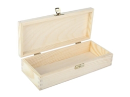 Caixa de Armazenamento de Madeira para Decorar CREATIVE DECO 24 X 10 5 X 5 7 Cm Natural Bege
