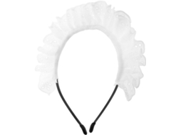 Faixa De Cabelo Lolita, Acessório Macio E Confortável Em Renda Branca.