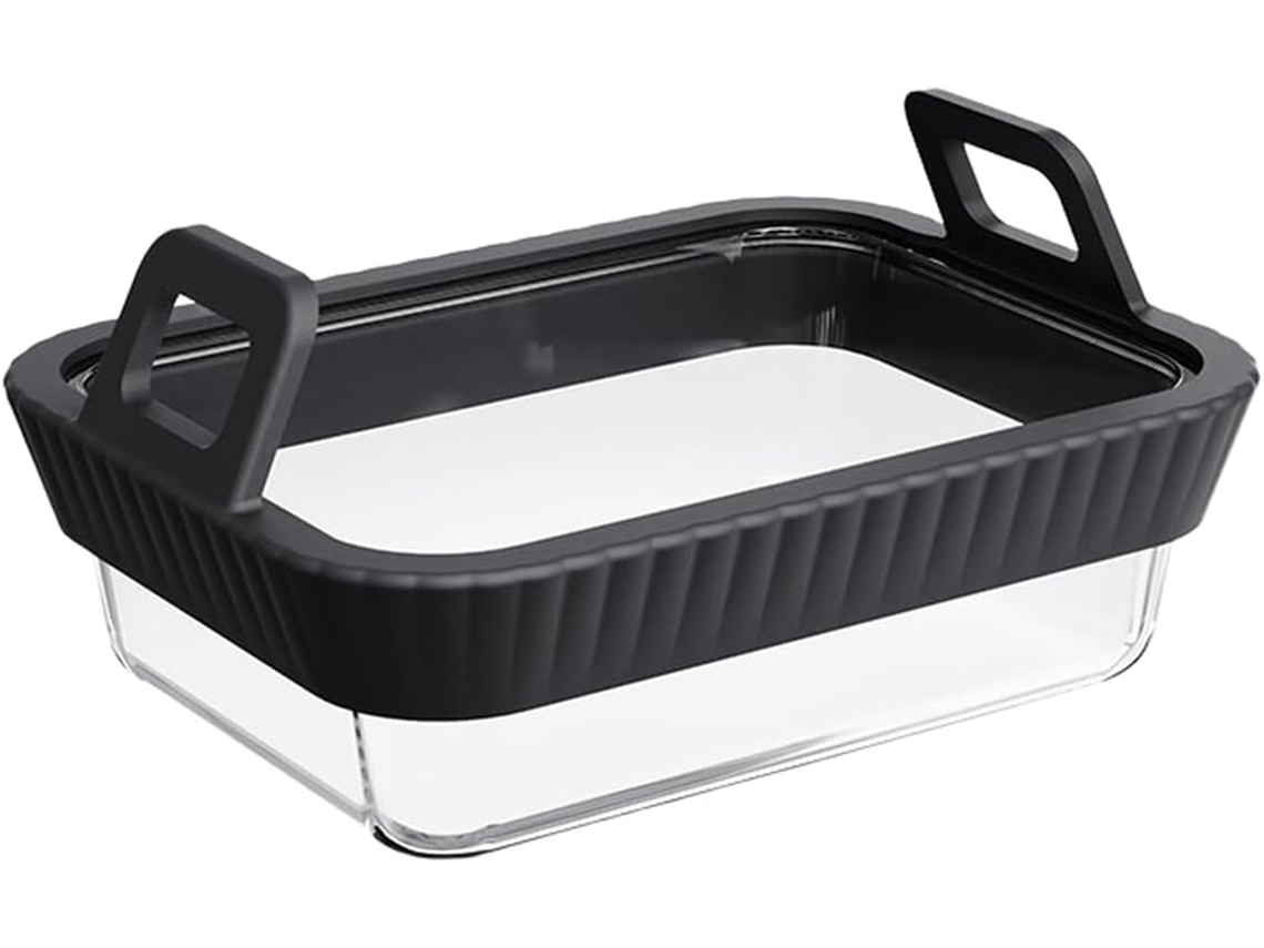 Forma De Vidro Para Fritadeira A Ar Com Alça De Silicone, Resistente Ao Calor, Quadrada, Própria