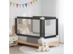 Vidaxl Barra Segurança P/ Cama Infantil Tecido 150x25 Cm Cinza-escuro