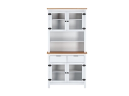 Vitrina em Pinho Branco 2 Gavetas e 4 Portas 100X90X40 Cm VENPRODIN