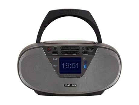 Rádio CD portátil Boombox Aiwa Bbtu 500dab/bk Bluetooth 5.0 Tela Dab 2.4