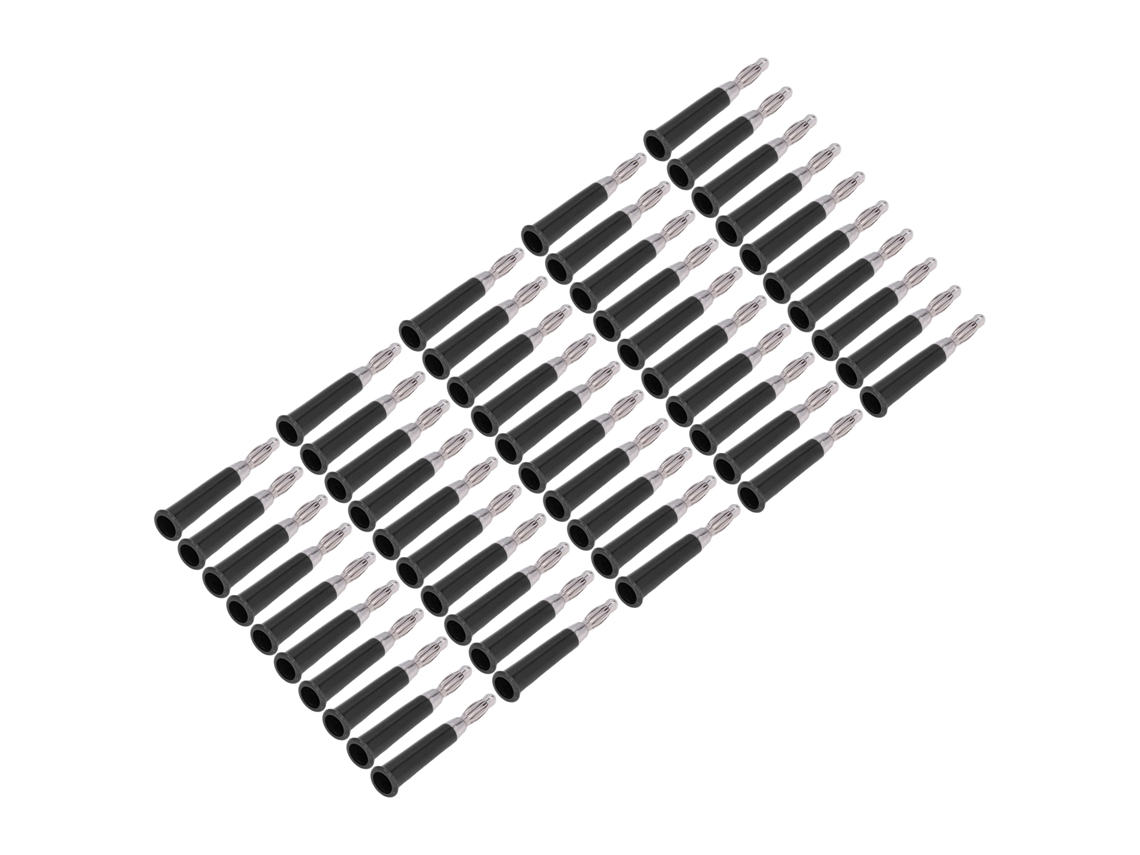Yuru 50pcs Plugue Banana Lantern Soldado Abs Liga de Zinco Conector para Tomada 4mm Speaker Preto