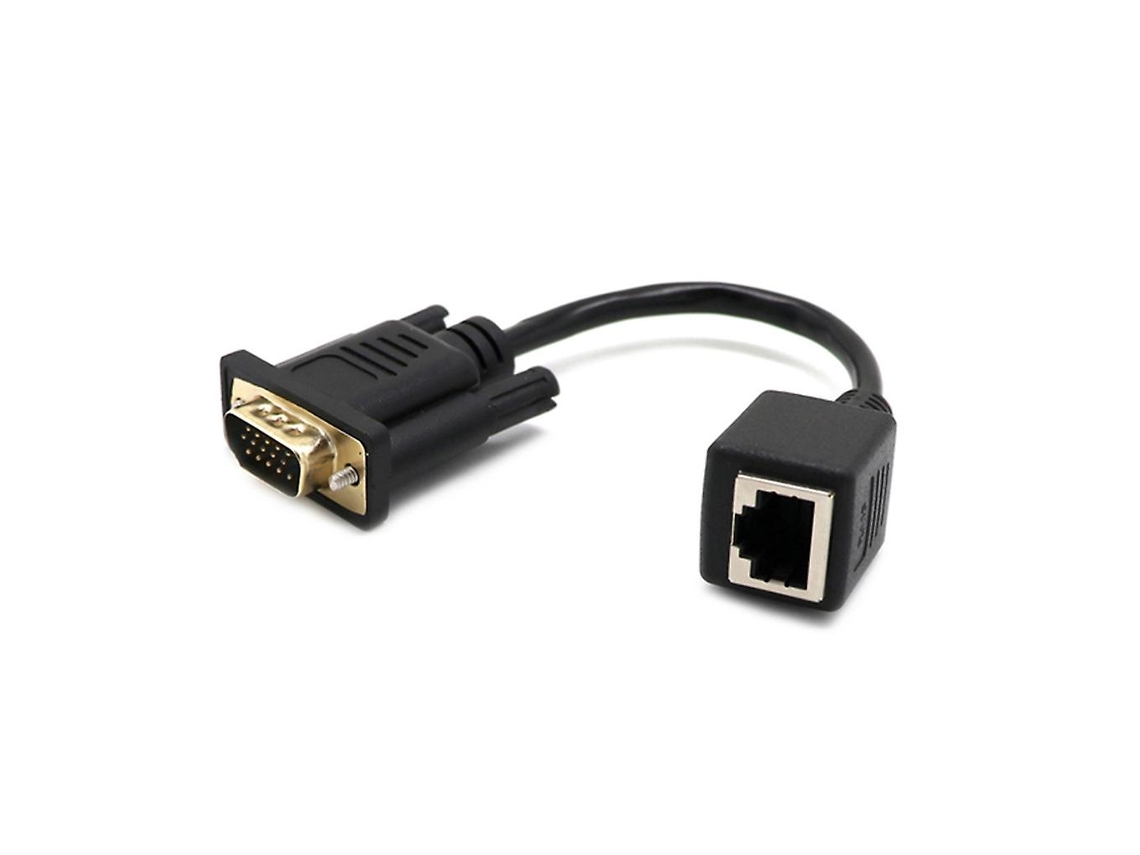 Cabo Adaptador Vga Para Rj45 Com Conectores Fêmea/macho Fêmea, Linha De Extensão Transmissão Sinal A Longas Distâncias.-aquaforge