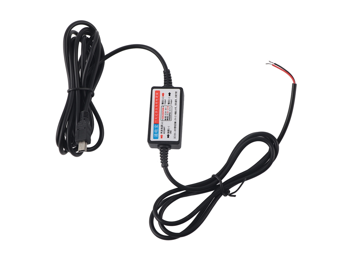 Conversor Mini Usb 12v Para 5v Com Proteção De Baixa Tensão E Cabo De 3m Para Carro