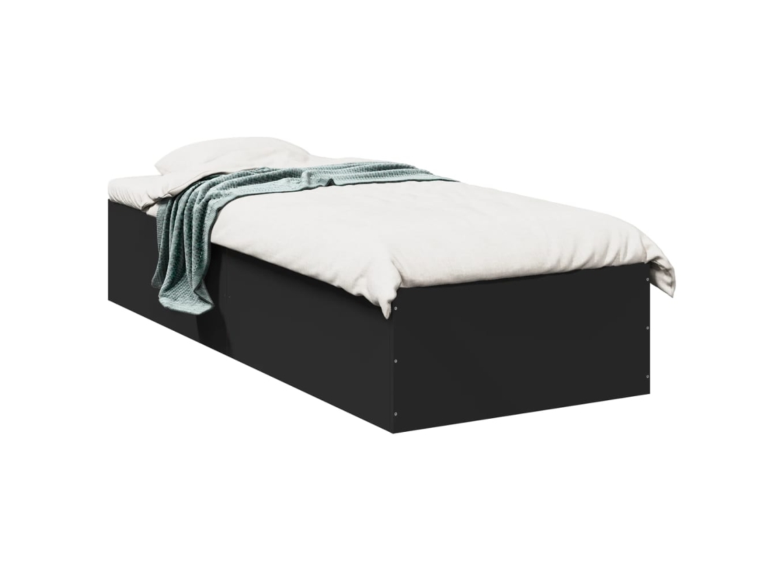 Estrutura de Cama MAISON EXCLUSIVE Derivados de Madeira Preto (75x190 cm)