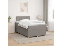 Vidaxl Cama Box Spring Com Colchão Cinzento-acastanhado 120 X 190 Cm